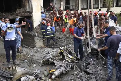 A Bangladesh Air Force training jet crashes into a Dhaka school, killing at least 19