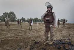 This wedding photographer now removes landmines for a group that's won a top prize